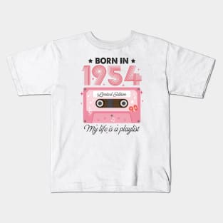 1954 Vintage, 1954 Birthday, 70th Birthday, My Life Is A Playlist Kids T-Shirt